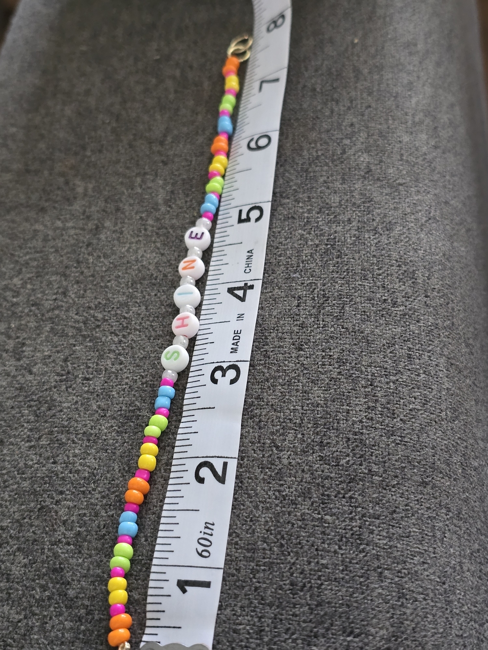 ​Neon Rainbow "SHINE" Beaded Word Bracelet NWT - Handmade Jewelry - Picture 5 of 5